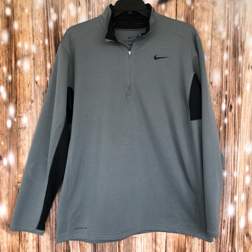 Nike Therma-Fit 1/4 Zip Gray and Black Pullover